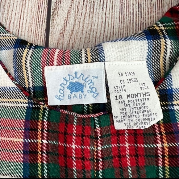 Hartstrings Baby Christmas Plaid Romper 18 Months - Picture 2 of 5